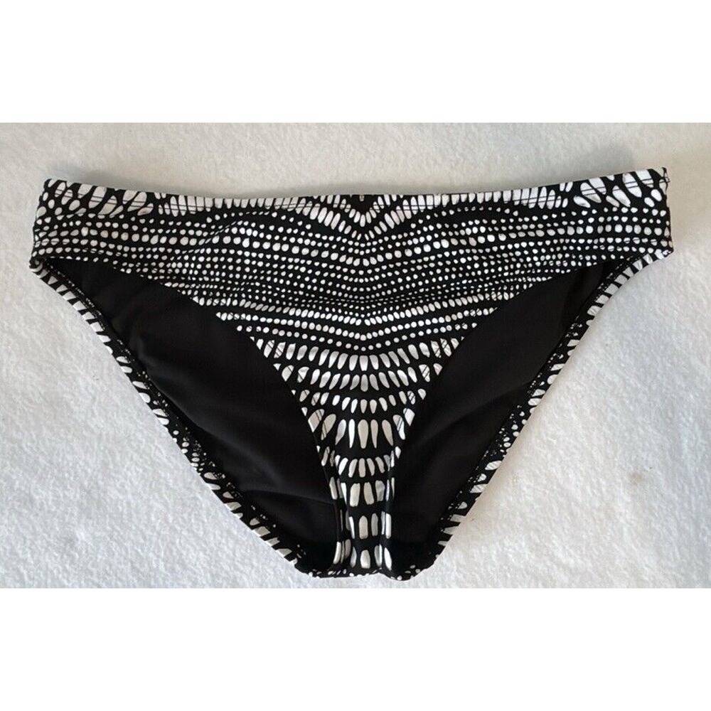 Kenneth Cole New York Bikini Bottoms Black &‎ White Womens Medium New (f1)